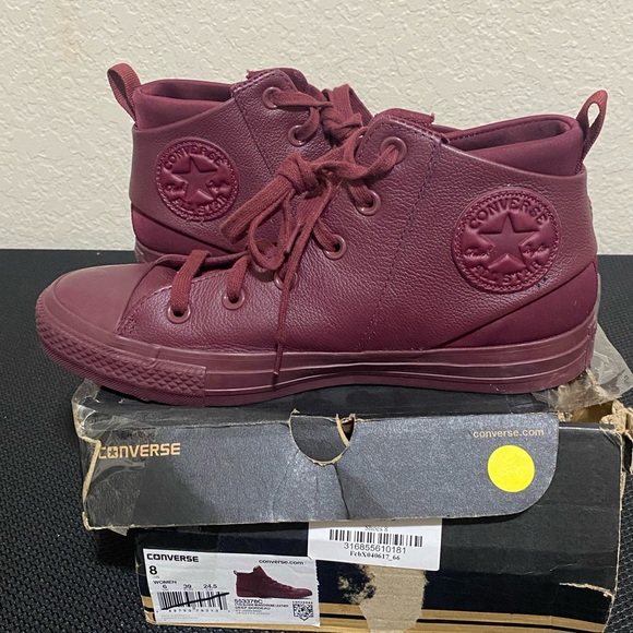 Womens Converse Hi Burgundy sz 8 - Picture 2 of 7